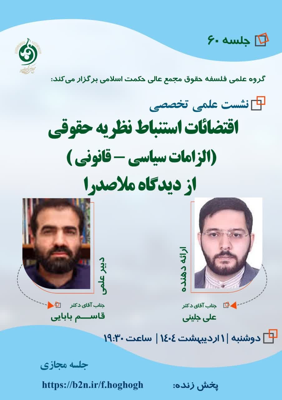 اقتضائات استنباط نظریه حقوقی (الزامات سیاسی_قانونی) از دیدگاه ملاصدرا
